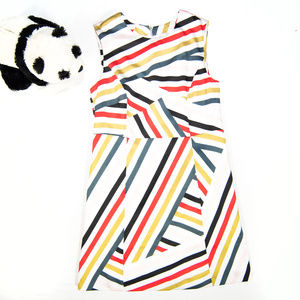 New white, rainbow Milly shift dress